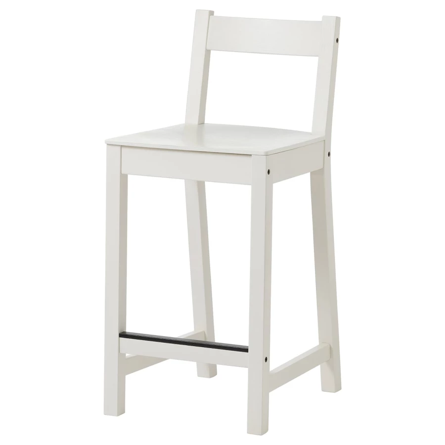 Барный стул со спинкой - NORDVIKEN IKEA/НОРДВИКЕН ИКЕА, 88х40х45 см, белый (изображение №1)