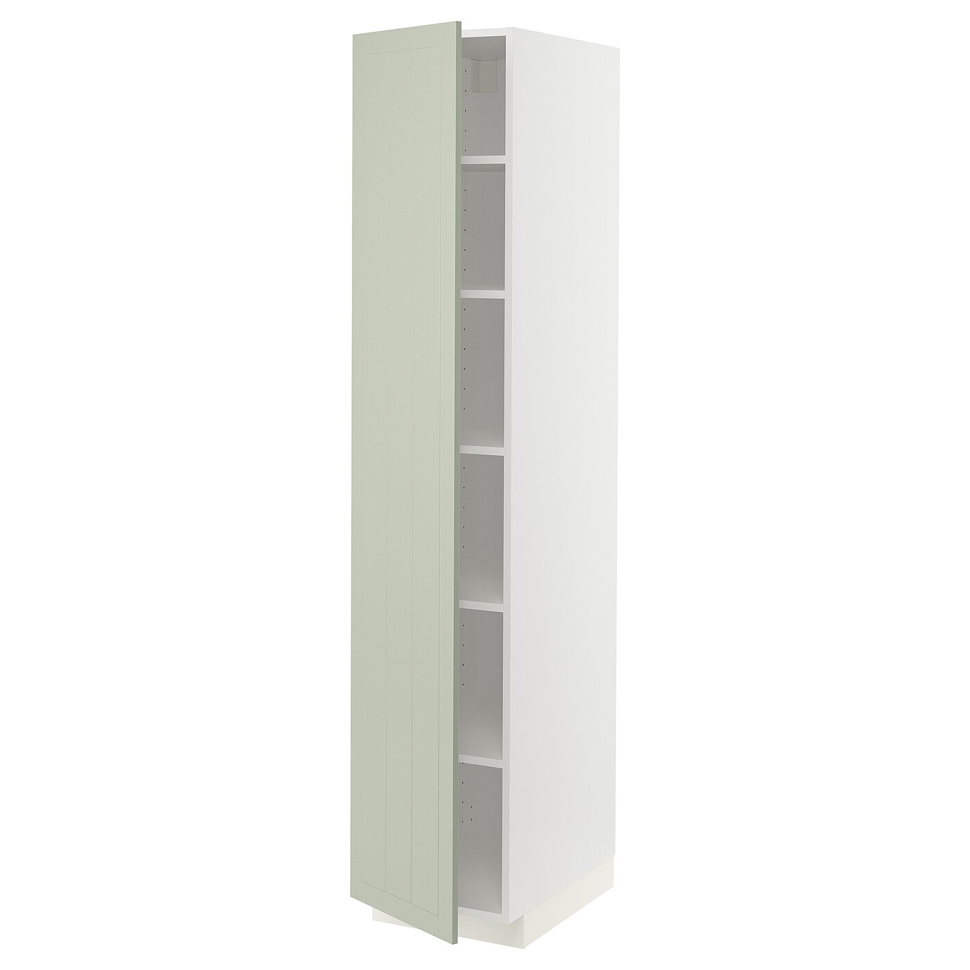Высокий кухонный шкаф с полками - IKEA METOD/МЕТОД ИКЕА, 200х60х40 см, белый/зеленый