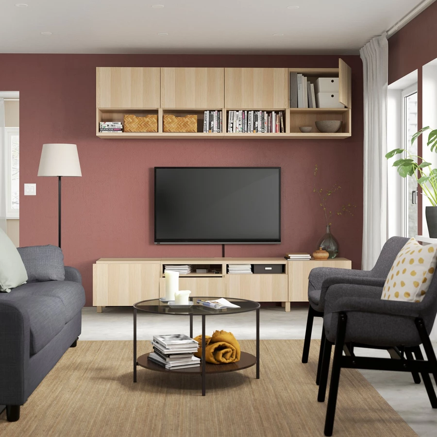 Тумба для ТВ - IKEA BESTÅ/BESTA, 240x42x230 см, коричневый, Бесто ИКЕА (изображение №2)