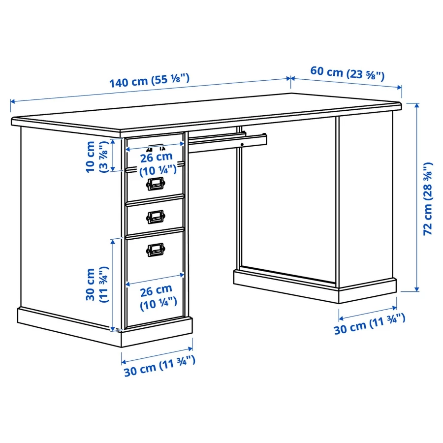 Письменный стол  - IKEA VEBJÖRN /VEBJОRN  /ВЕБЬЁРН  ИКЕА, 140х72 см, бежевый (изображение №6)