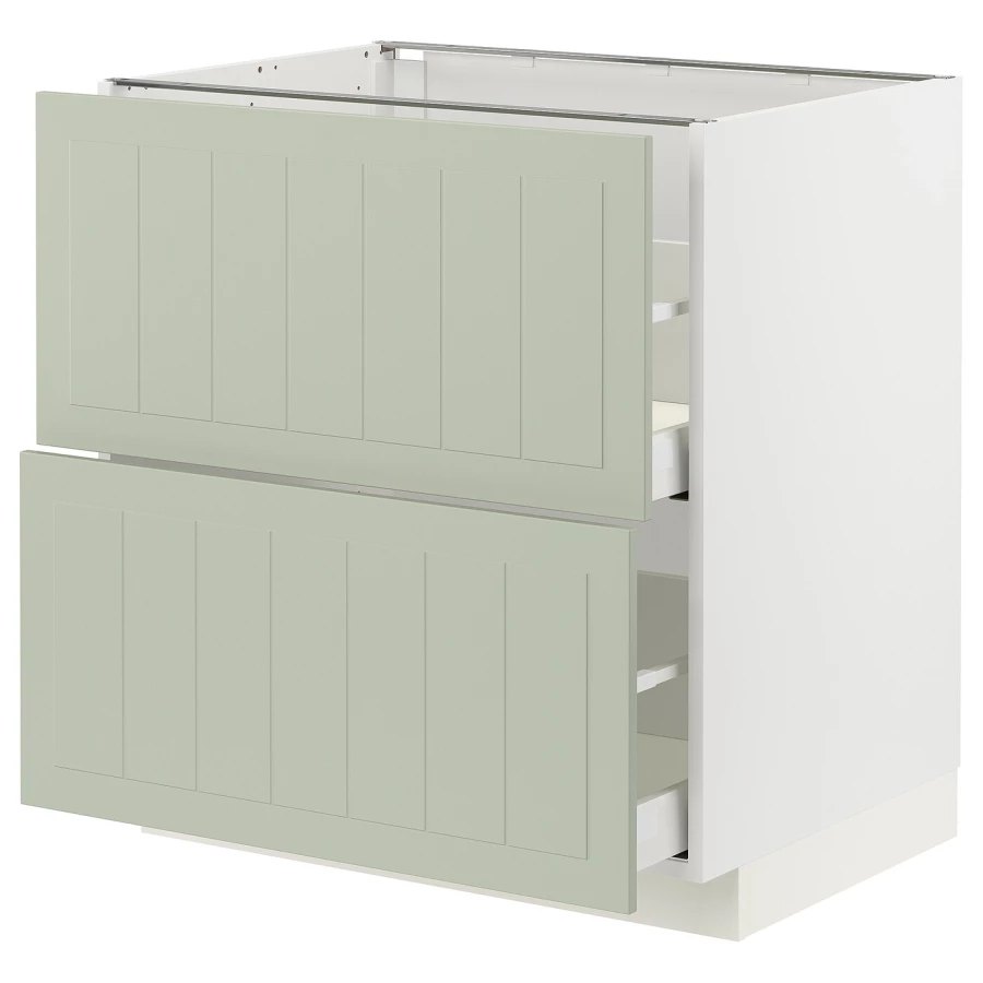 Напольный кухонный шкаф  - IKEA METOD MAXIMERA, 80x61,9x80см, белый/светло-зеленый, МЕТОД МАКСИМЕРА ИКЕА (изображение №1)