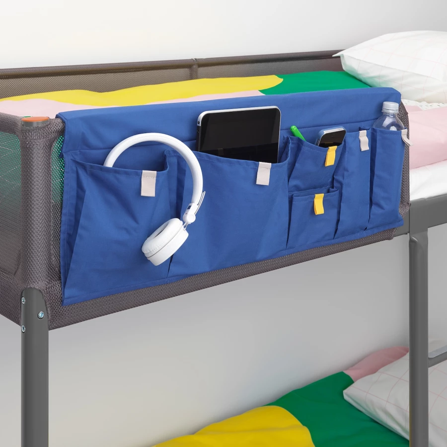 Карман для кровати - MÖJLIGHET / MОJLIGHET IKEA/ МЁЙЛИГХЕТ ИКЕА, 75x27 см, синий (изображение №3)
