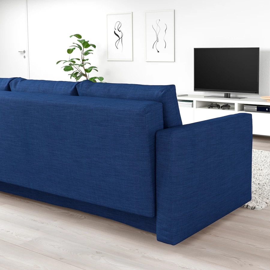 3-местный диван-кровать - IKEA FRIHETEN, 83x105x225см, синий, ФРИХЕТЭН ИКЕА (изображение №4)