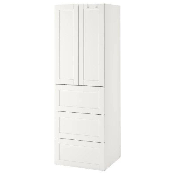 Шкаф детский - IKEA PLATSA/SMÅSTAD/SMASTAD, 60x57x181 см, белый, ИКЕА