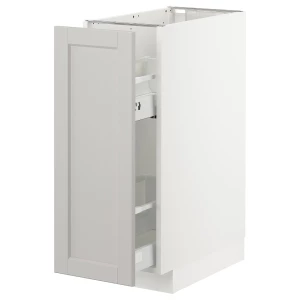 Напольный кухонный шкаф - IKEA METOD MAXIMERA, 88x62x130см, белый/светло-серый, МЕТОД МАКСИМЕРА ИКЕА