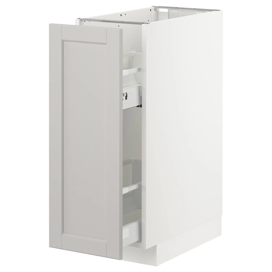 Напольный кухонный шкаф  - IKEA METOD MAXIMERA, 88x62x130см, белый/светло-серый, МЕТОД МАКСИМЕРА ИКЕА (изображение №1)