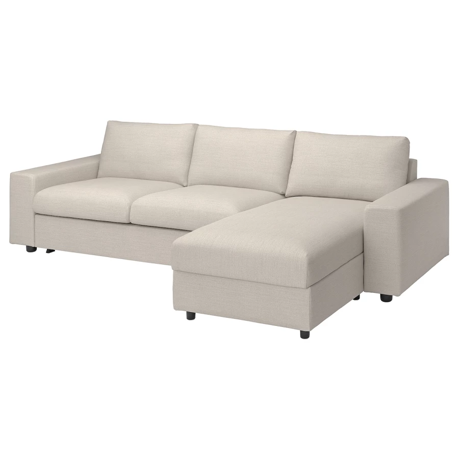 3-местный диван с шезлонгом - IKEA VIMLE, 98x285см, белый, ВИМЛЕ ИКЕА (изображение №2)