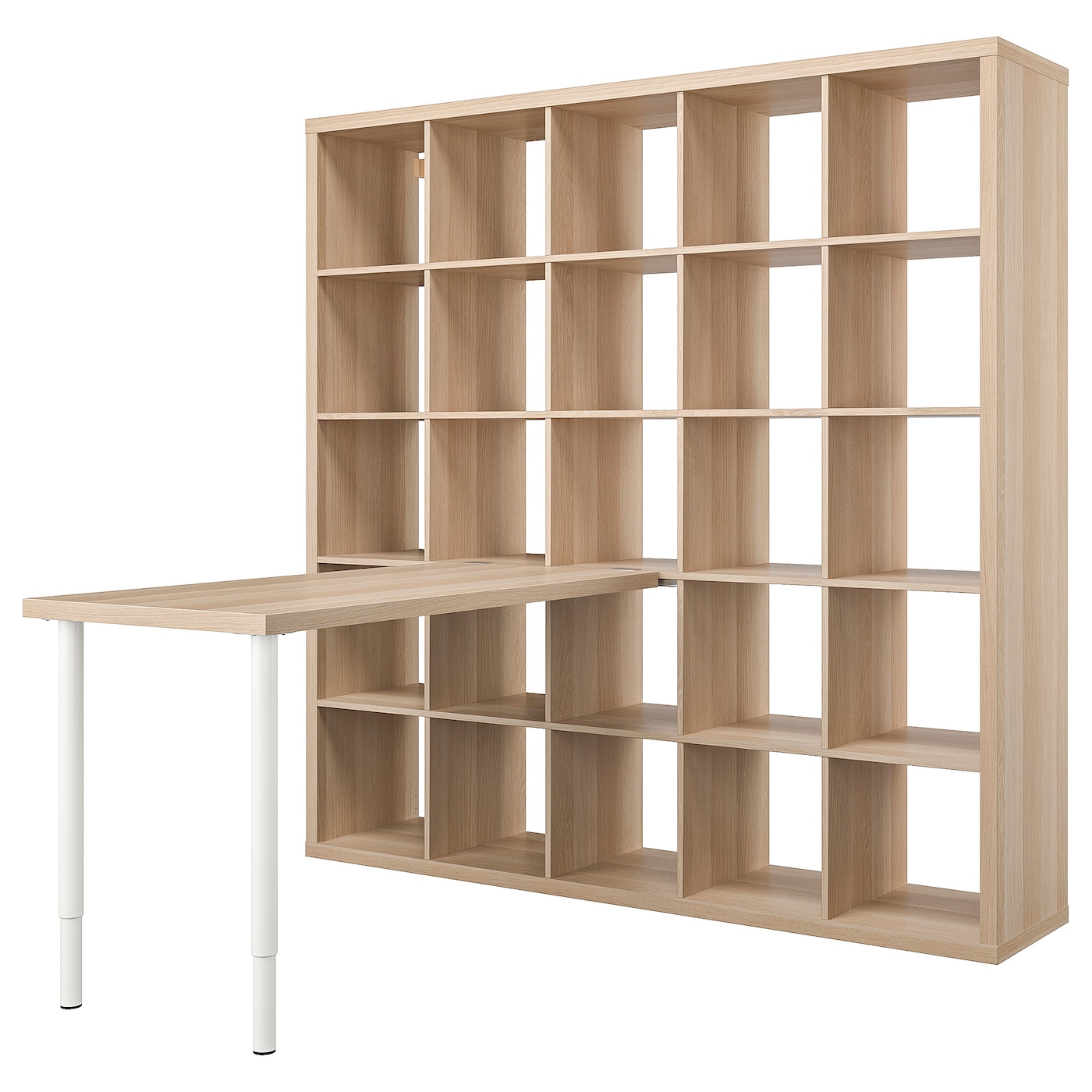 Письменный стол и стеллаж - IKEA KALLAX/LAGKAPTEN, 120х60 см, 182х39х182 см, под беленый дуб/белый, КАЛЛАКС/ЛАГКАПТЕН ИКЕА