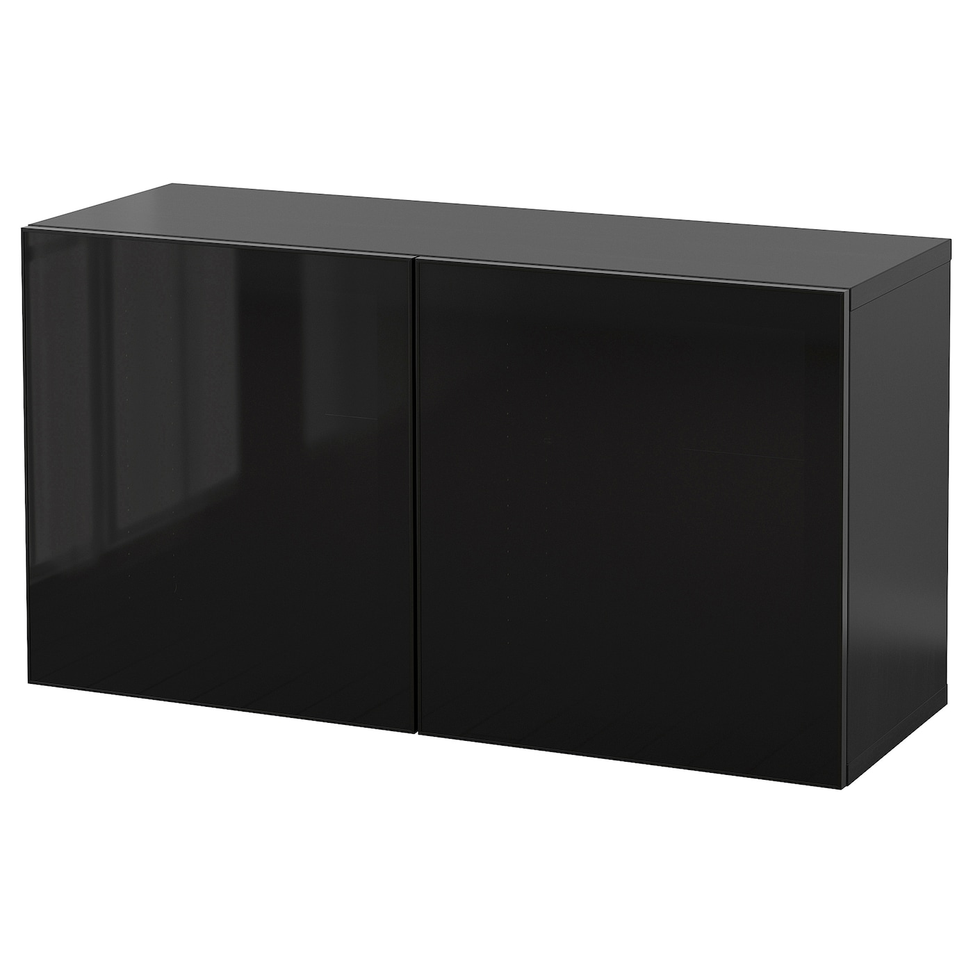 Комбинация навесного шкафа - IKEA BESTÅ/BESTA/БЕСТО ИКЕА, 64х42х120 см, черный глянцевый
