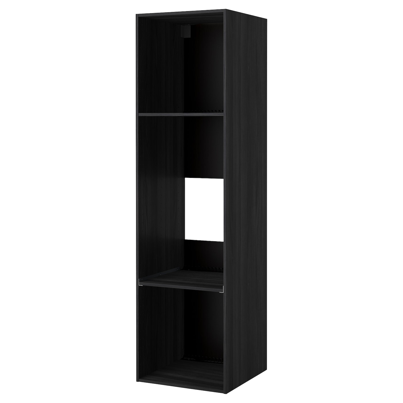 Шкаф для встроенной техники - IKEA METOD, 220x60см, черный, МЕТОД  ИКЕА