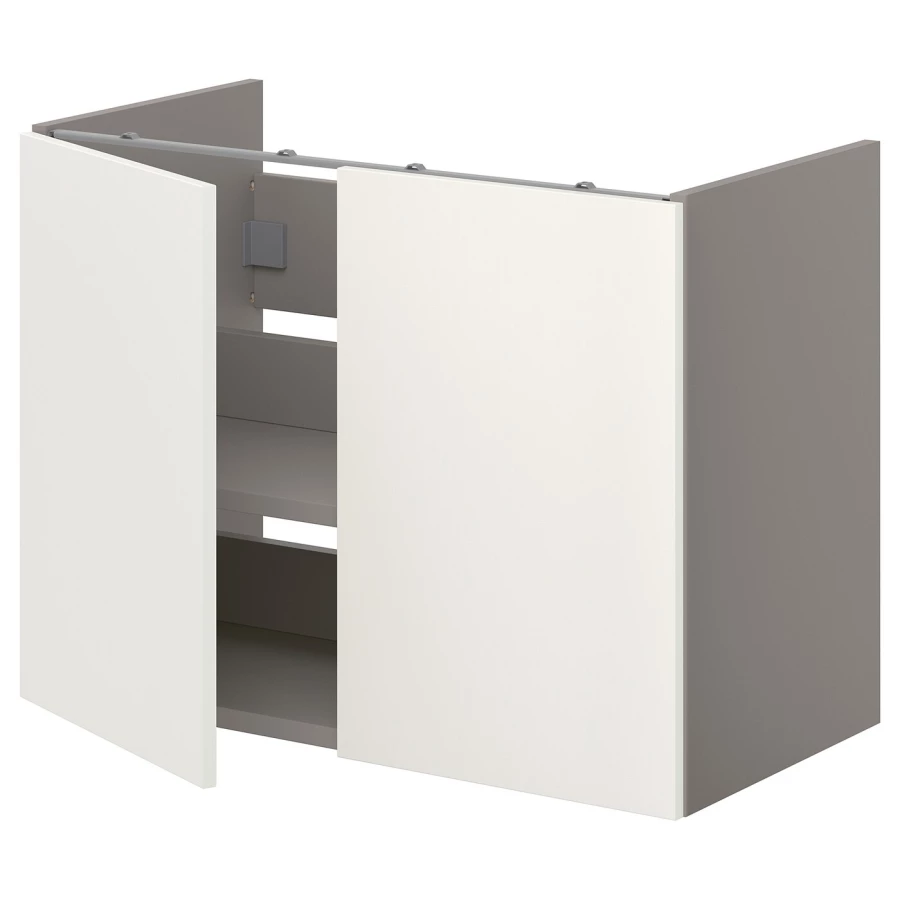 Тумба под умывальник - ENHET  IKEA/ ЭНХЕТ ИКЕА, 80x42x60 см, серый/белый (изображение №1)