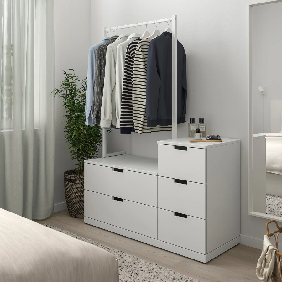 Комод - IKEA NORDLI/НОРДЛИ ИКЕА, 47х120х169 см, белый (изображение №2)