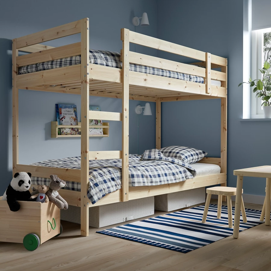 Кровать двухъярусная - IKEA MYDAL/ МИДАЛ ИКЕА, 90x200 см, коричневый (изображение №2)