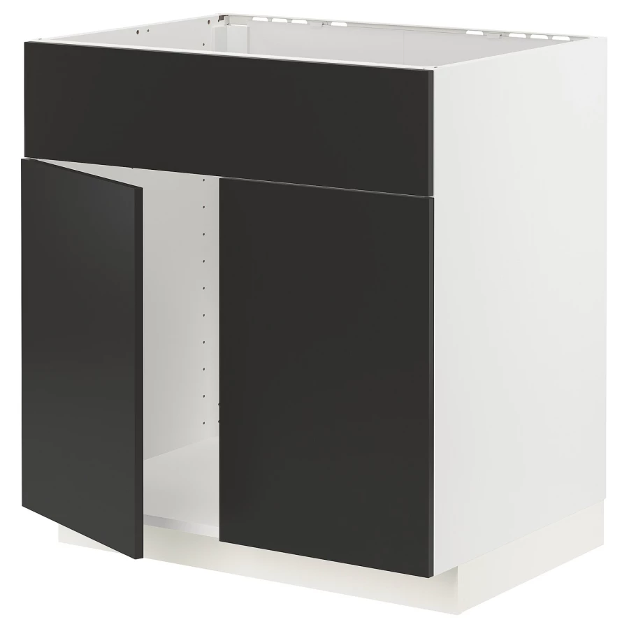 Напольный шкаф - METOD IKEA/ МЕТОД ИКЕА,  88х80 см, белый/черный (изображение №1)
