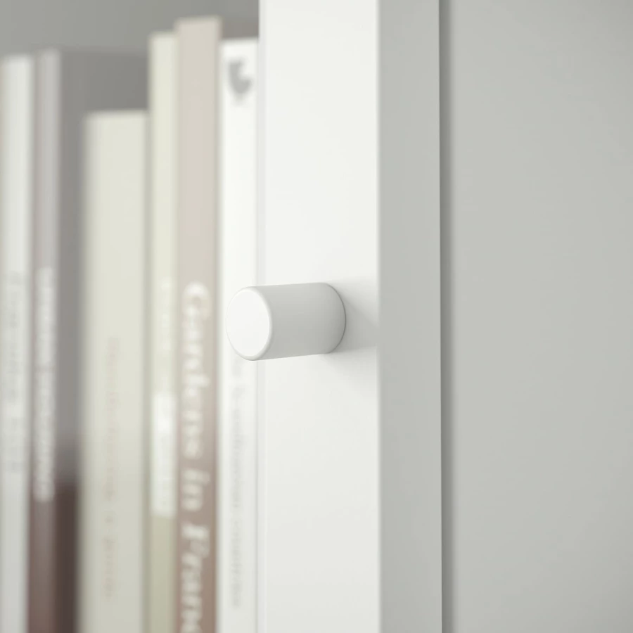 Книжный шкаф со стеклянной дверцей - BILLY/OXBERG IKEA/БИЛЛИ/ОКСБЕРГ ИКЕА, 30х40х237 см, белый (изображение №8)
