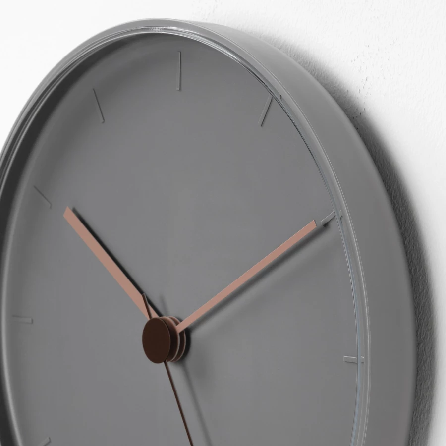 Настенные часы - IKEA BONDTOLVAN/БОНДТОЛВАН ИКЕА, 25 см, серый (изображение №3)