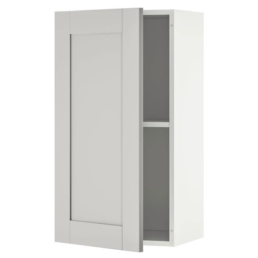 Кухонный навесной шкаф -  IKEA KNOXHULT/КНОКСХУЛЬТ ИКЕА, 40х75 см, белый/серый (изображение №1)