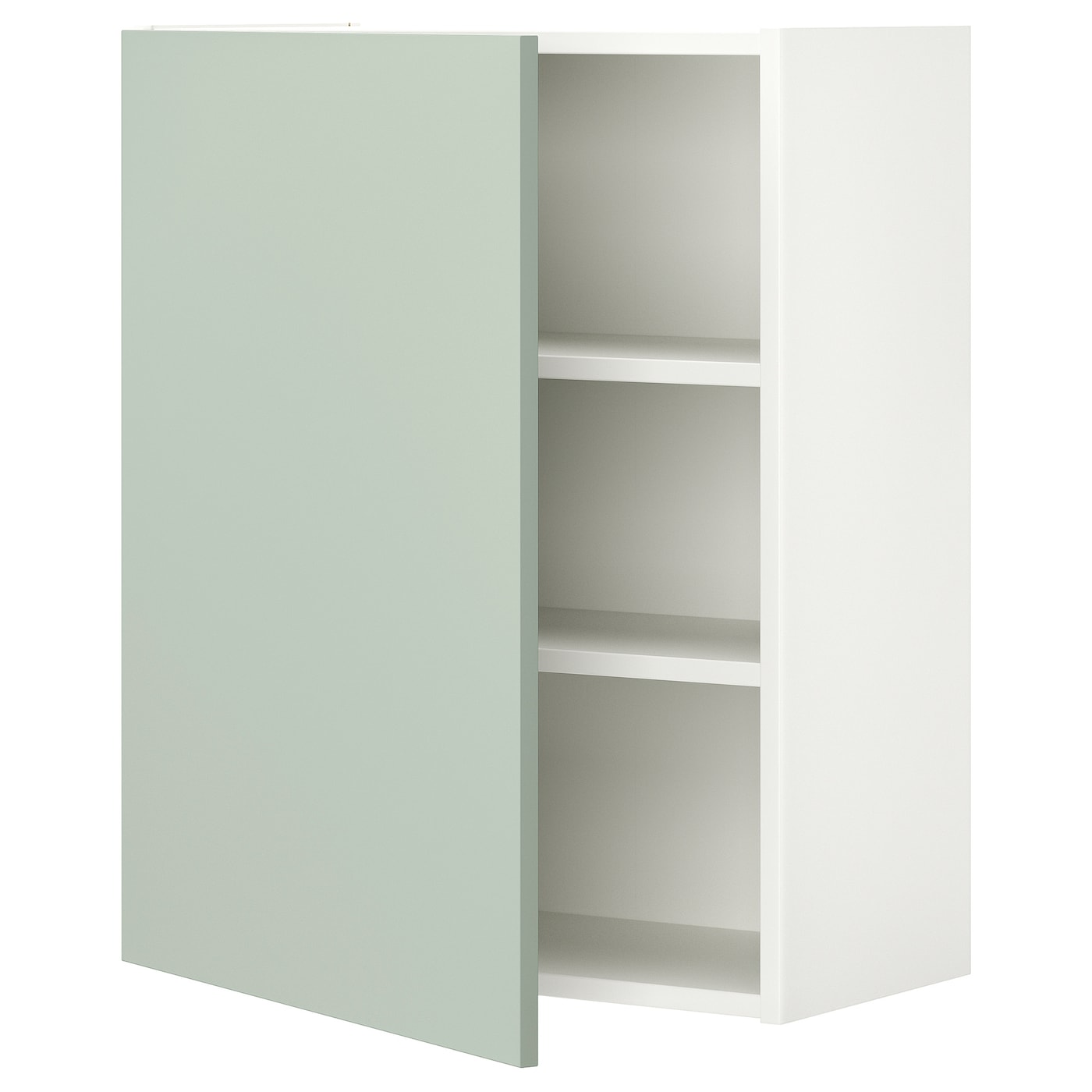 Навесной шкаф 2 полки/дверь - IKEA ENHET/ЭНХЕТ ИКЕА, 75х32х60 см, белый/зеленый