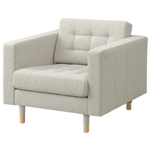 Кресло - IKEA LANDSKRONA, 89х89х78 см, светло-серый, ЛАНДСКРУНА ИКЕА