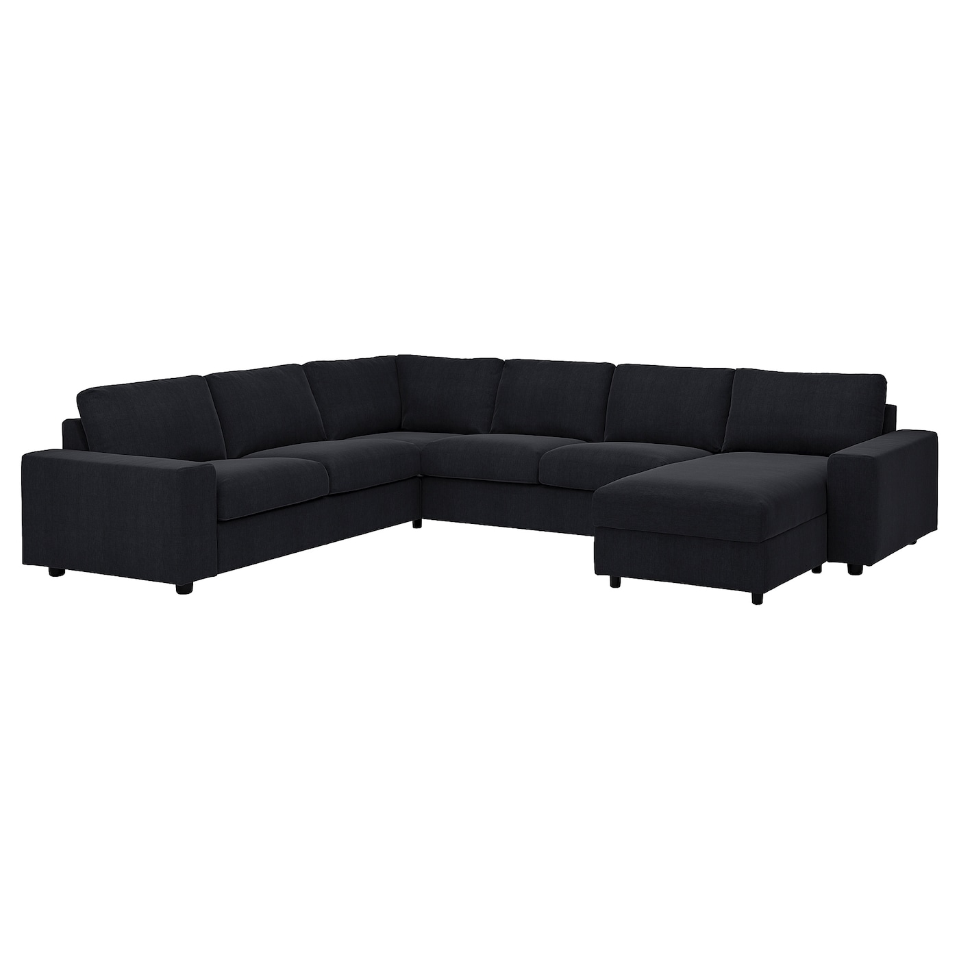 Чехол на угловой диван - IKEA VIMLE/ВИМЛЕ ИКЕА, 140х53 см  ,  черный