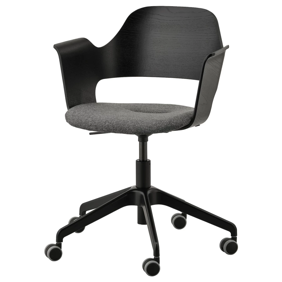Конференц-стул на колесиках - IKEA FJÄLLBERGET/FJALLBERGET/ФЬЕЛЬБЕРГЕТ ИКЕА, 71х86х71 см, черный (изображение №1)