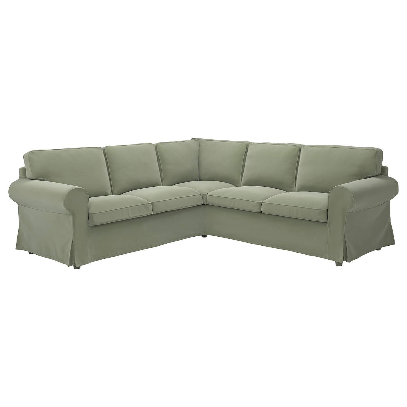 4-местный угловой диван - IKEA EKTORP, 88x243см, светло-зеленый, ЭКТОРП ИКЕА