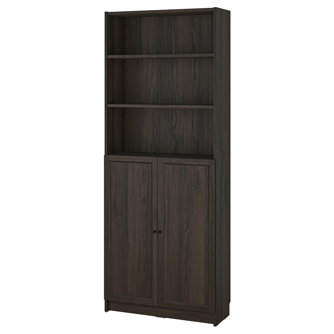 Книжный шкаф -  BILLY / OXBERG IKEA/ БИЛЛИ/ ОКСБЕРГ ИКЕА, 80х30х202 см, темно-коричневый