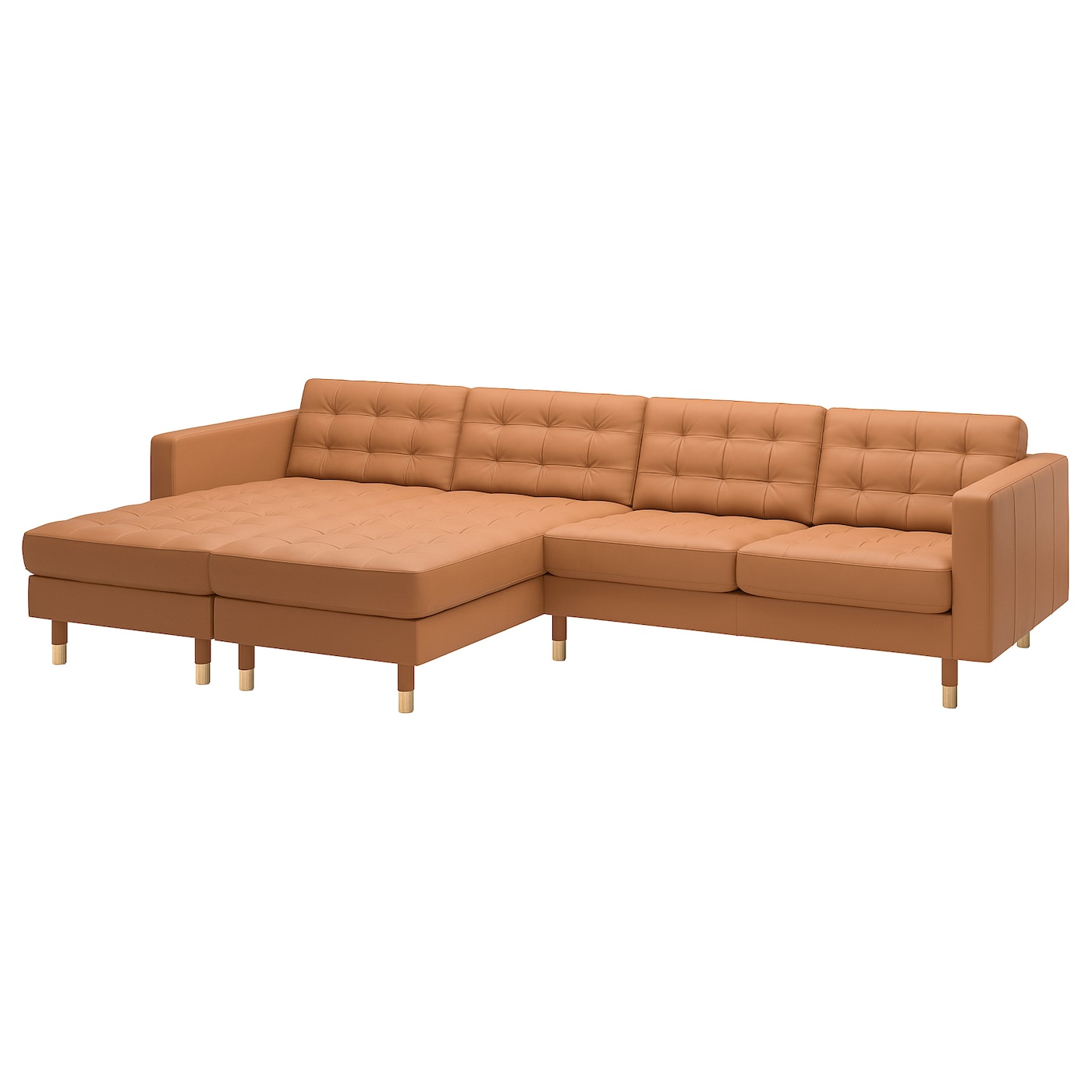 4-местный диван с шезлонгом - IKEA LANDSKRONA, 78x320см, оранжевый, ЛАНДСКРУНА ИКЕА