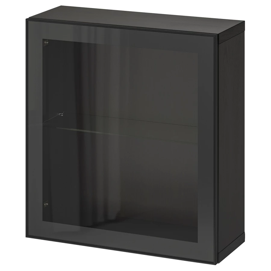 Настенный шкаф - IKEA BESTÅ/BESTA, 60x22x64 см, черный, БЕСТО ИКЕА (изображение №1)