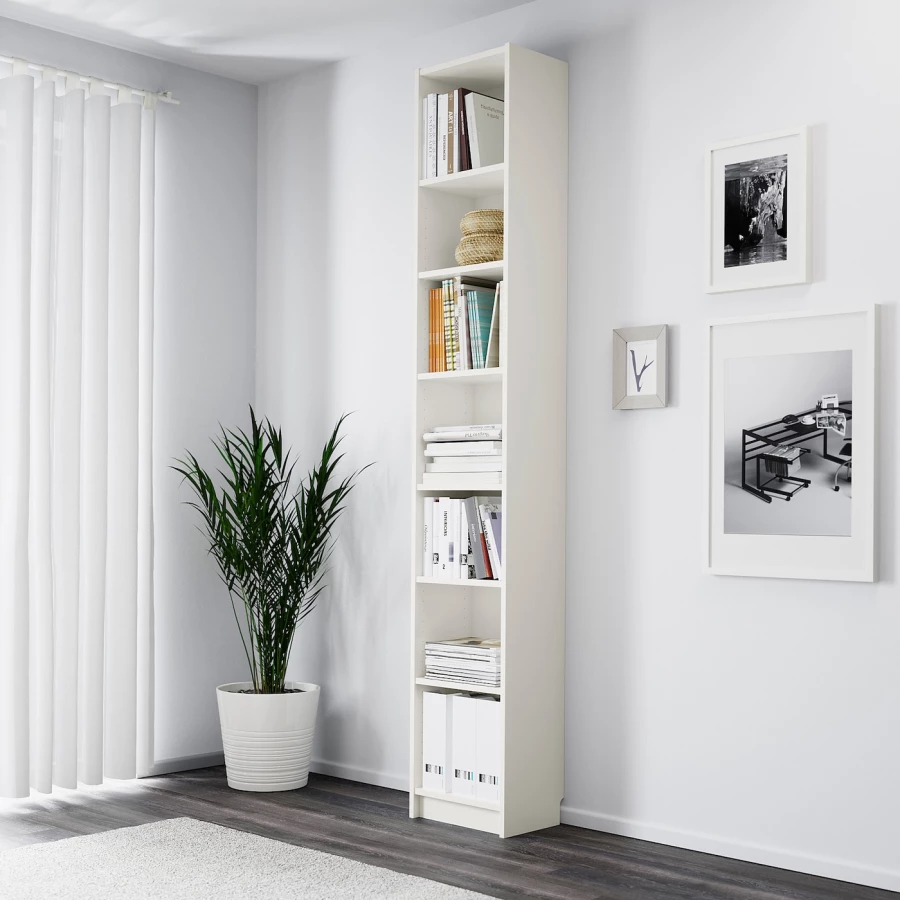 Открытый книжный шкаф - BILLY IKEA/БИЛЛИ ИКЕА, 28х40х237 см, белый (изображение №2)