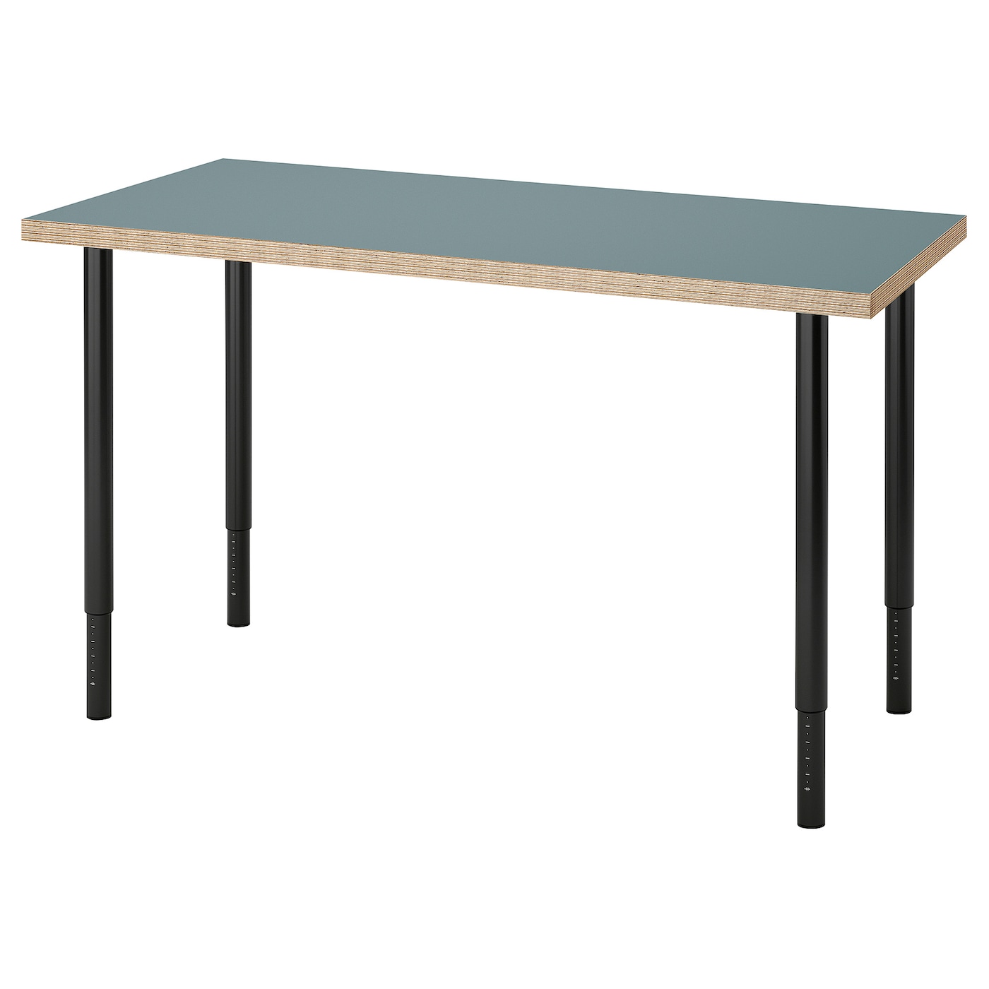 Письменный стол - IKEA LAGKAPTEN/OLOV, 120х60х63-93 см, серый/черный, ЛАГКАПТЕН/ОЛОВ ИКЕА