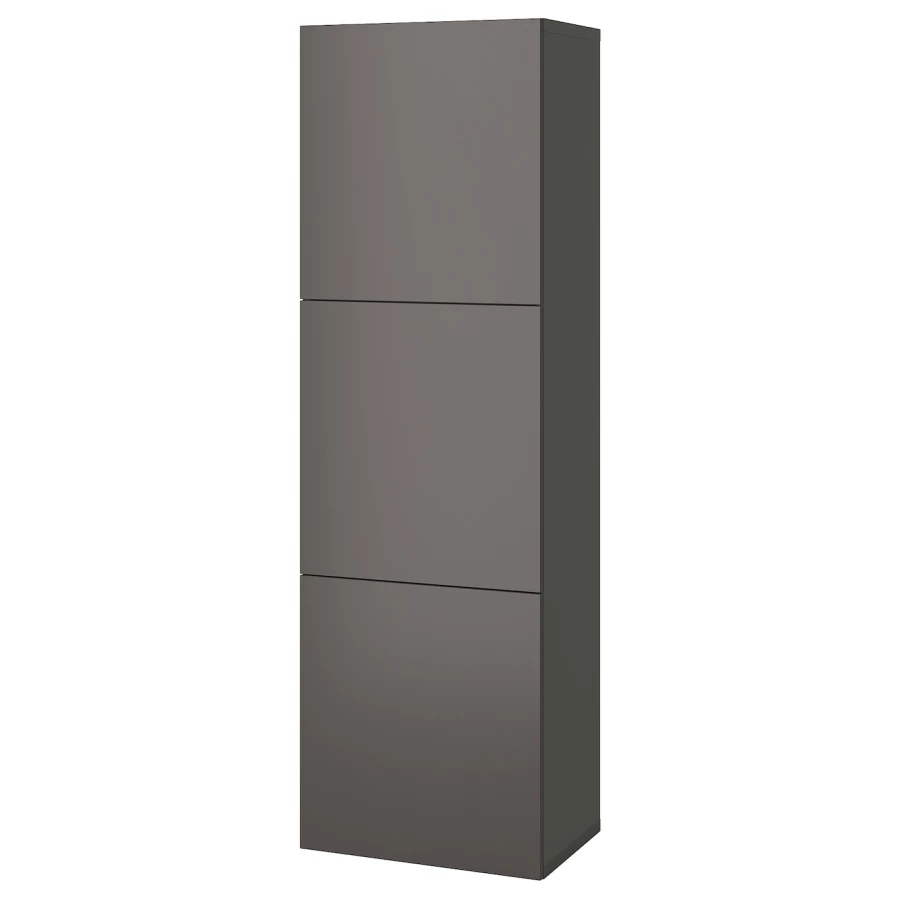 Комбинация для хранения - BESTÅ/ BESTА IKEA/ БЕСТА/БЕСТО ИКЕА, 193х60 см, темно-серый (изображение №1)