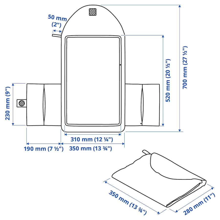 Коврик для пеленания- GRÖNFINK IKEA/ГРЕНФИНК ИКЕА, 70x35 см (изображение №4)