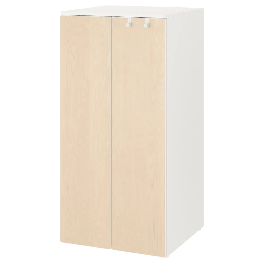 Шкаф детский - IKEA PLATSA/SMÅSTAD/SMASTAD, 60x57x123 см, белый/светло-коричневый, ИКЕА (изображение №1)