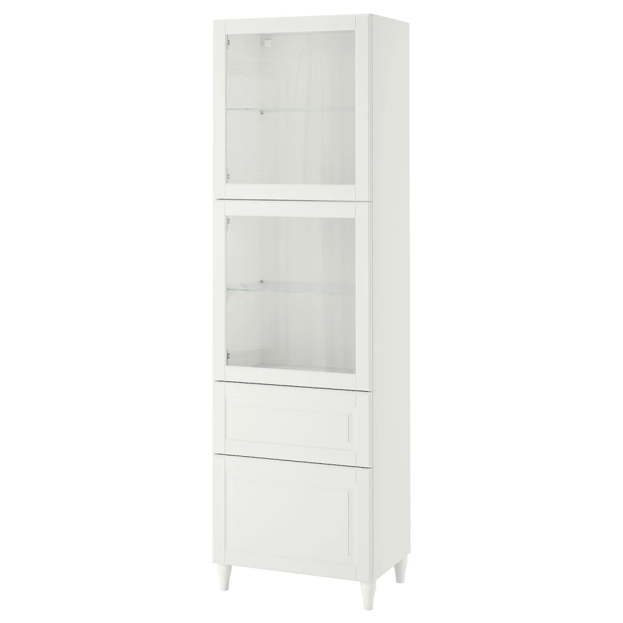 Книжный шкаф - BESTÅ/ BESTА IKEA/ БЕСТА/БЕСТО ИКЕА, 202х60 см, белый (изображение №1)