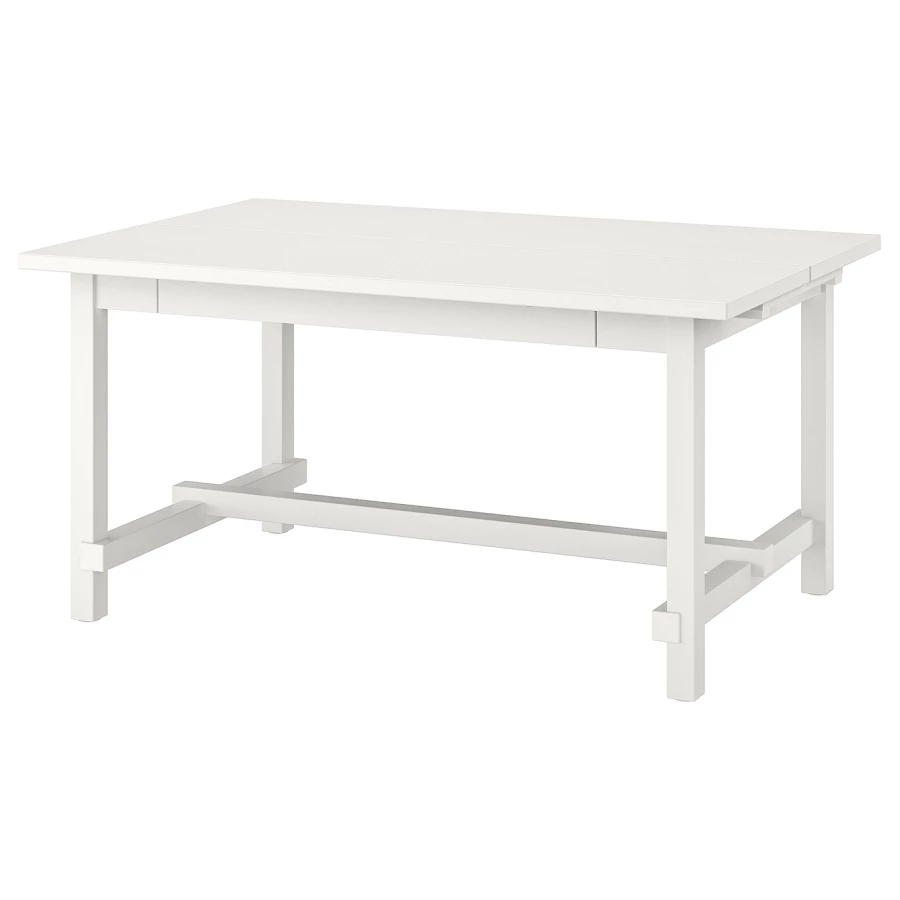 Раздвижной обеденный стол - IKEA NORDVIKEN/НОРДВКЕН ИКЕА, 75х152/223х105 см, белый (изображение №1)