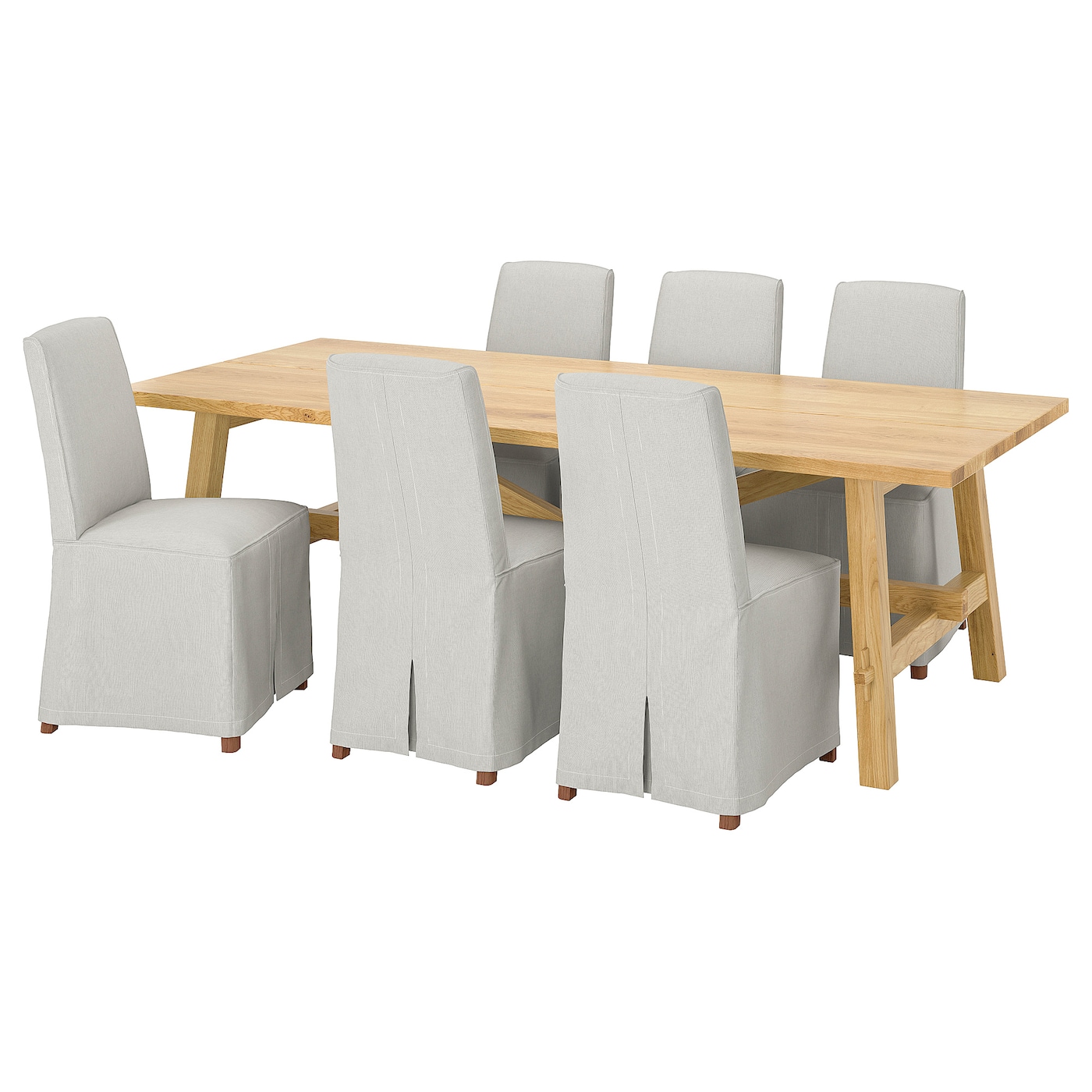 Стол и 6 стульев - MÖCKELBY / BERGMUND IKEA/ МЕКЕЛЬБИ/БЕРГМУНД ИКЕА, 235х100 см, дерево