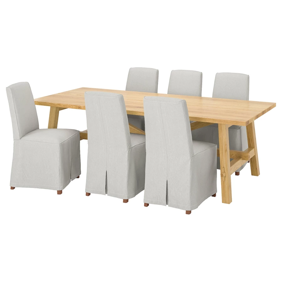 Стол и 6 стульев - MÖCKELBY / BERGMUND IKEA/ МЕКЕЛЬБИ/БЕРГМУНД ИКЕА, 235х100 см, дерево (изображение №1)