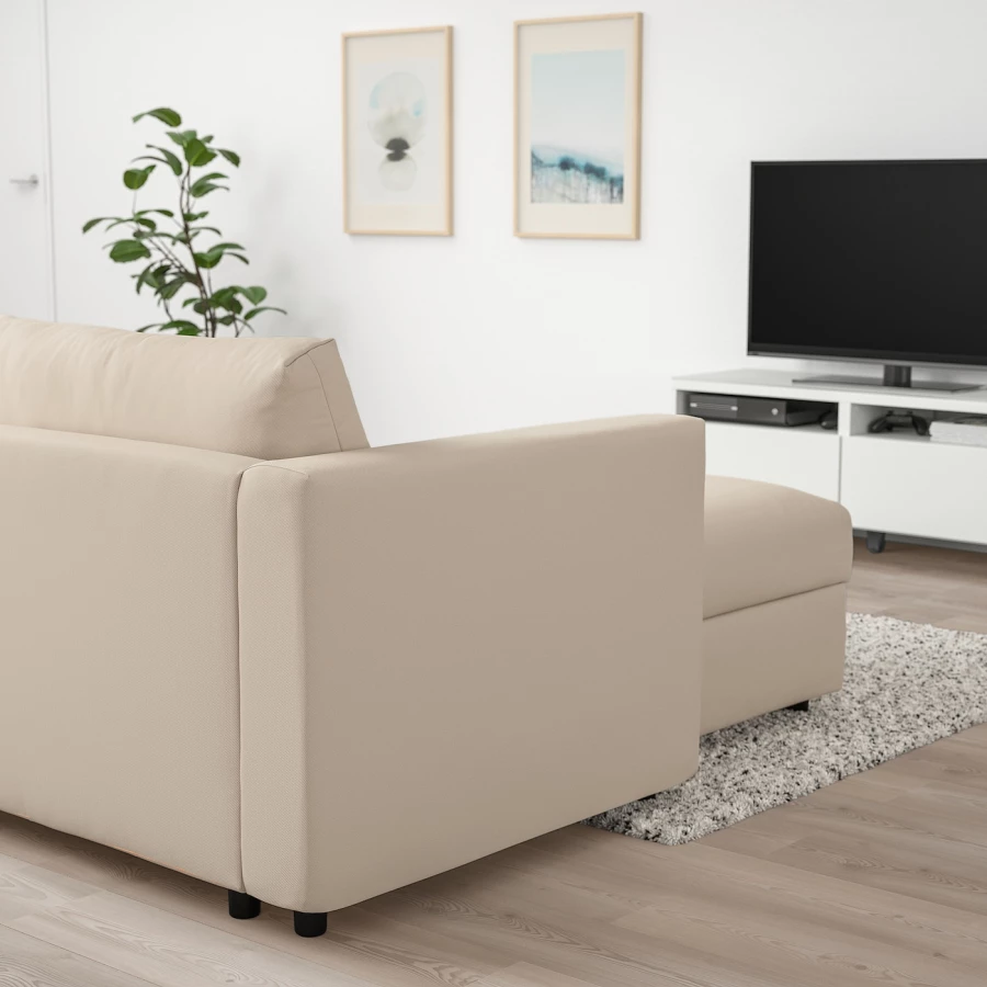 Кресло-кровать - IKEA VIMLE, 111х164х83 см, бежевый, ВИМЛЕ ИКЕА (изображение №3)