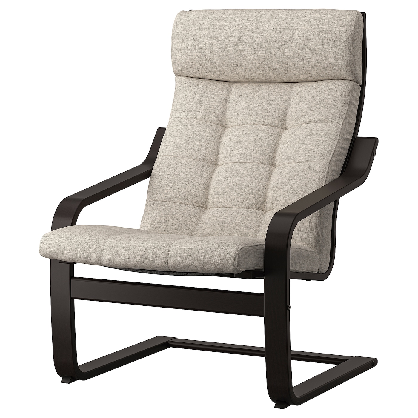 Кресло - IKEA POÄNG/POANG/ПОЭНГ ИКЕА, 68х82х100 см, светло-серый