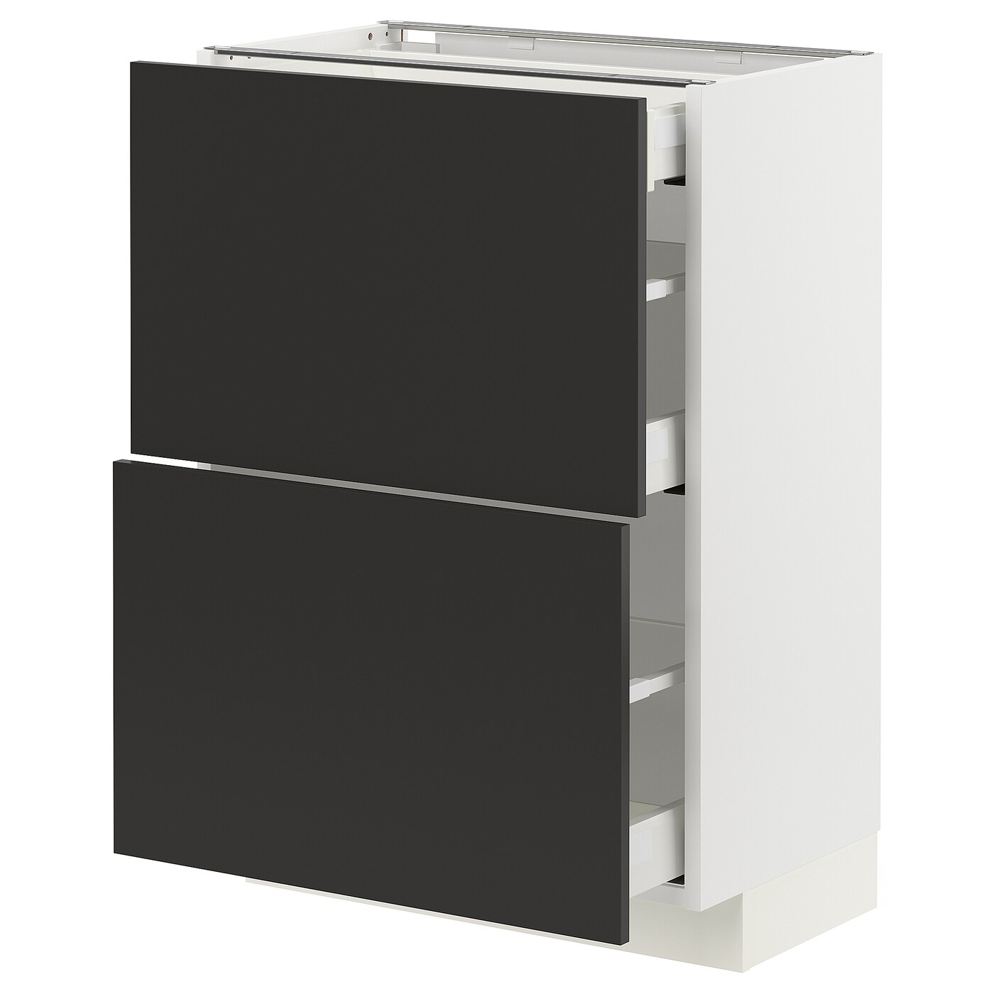 Нижний шкаф - METOD / MAXIMERA IKEA/ МЕТОД / МАКСИМЕРА ИКЕА, 88х60 см, белый/черный