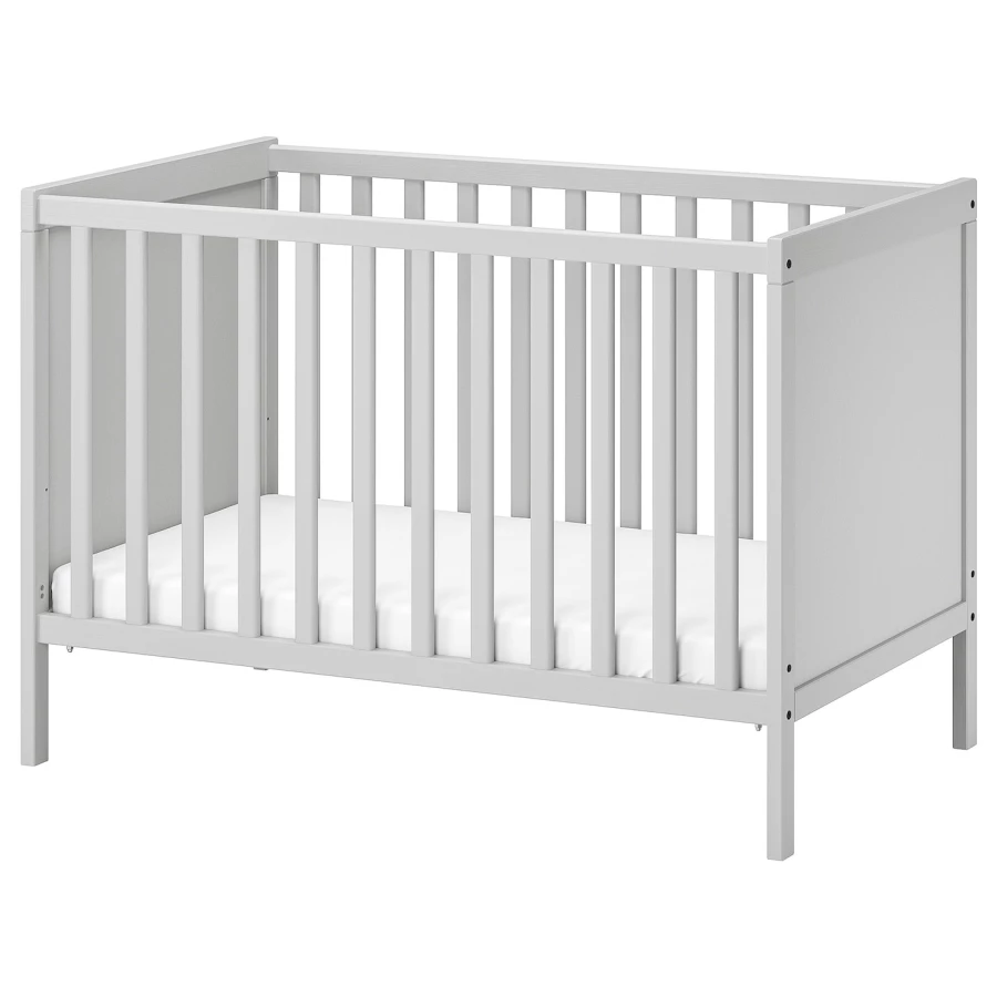 Кровать для новорожденных - IKEA SUNDVIK, 60x120 см, серый, СУНДВИК ИКЕА (изображение №1)