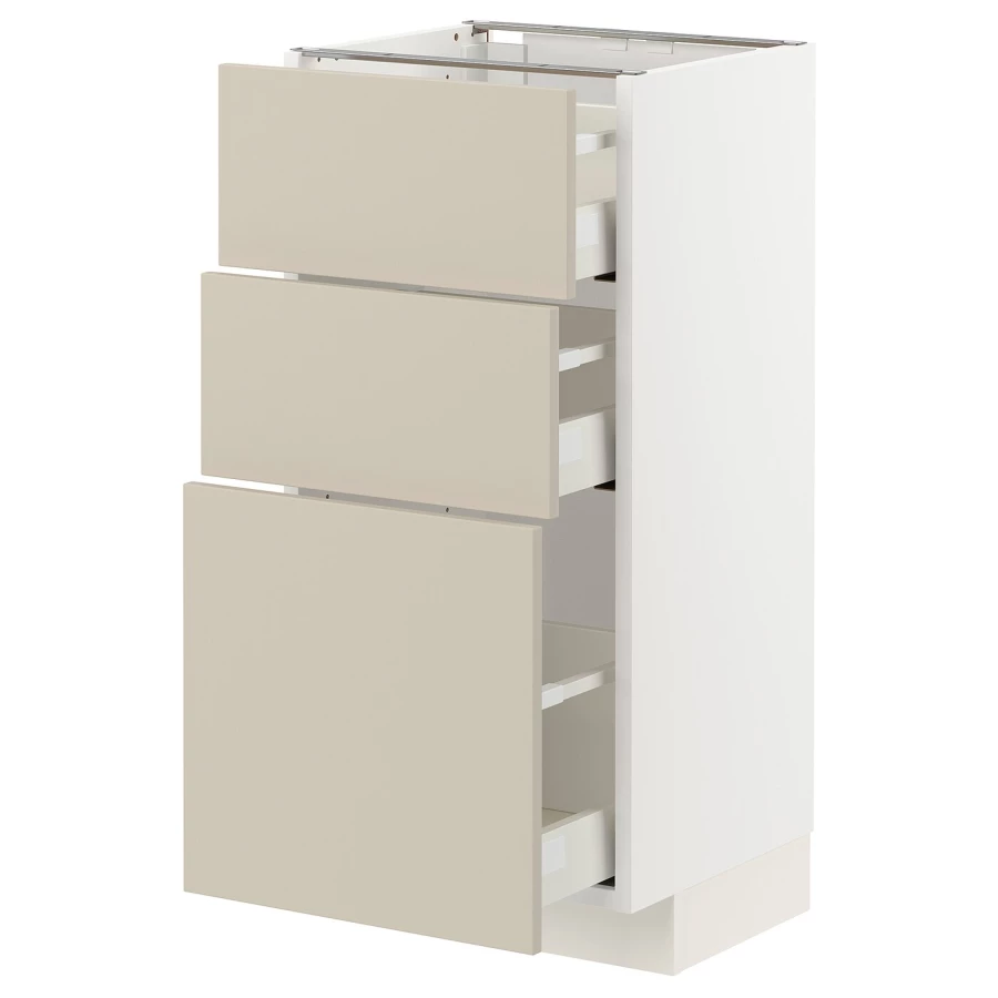 Напольный шкаф - IKEA METOD MAXIMERA, 88x39x40см, белый/бежевый, МЕТОД МАКСИМЕРА ИКЕА (изображение №1)