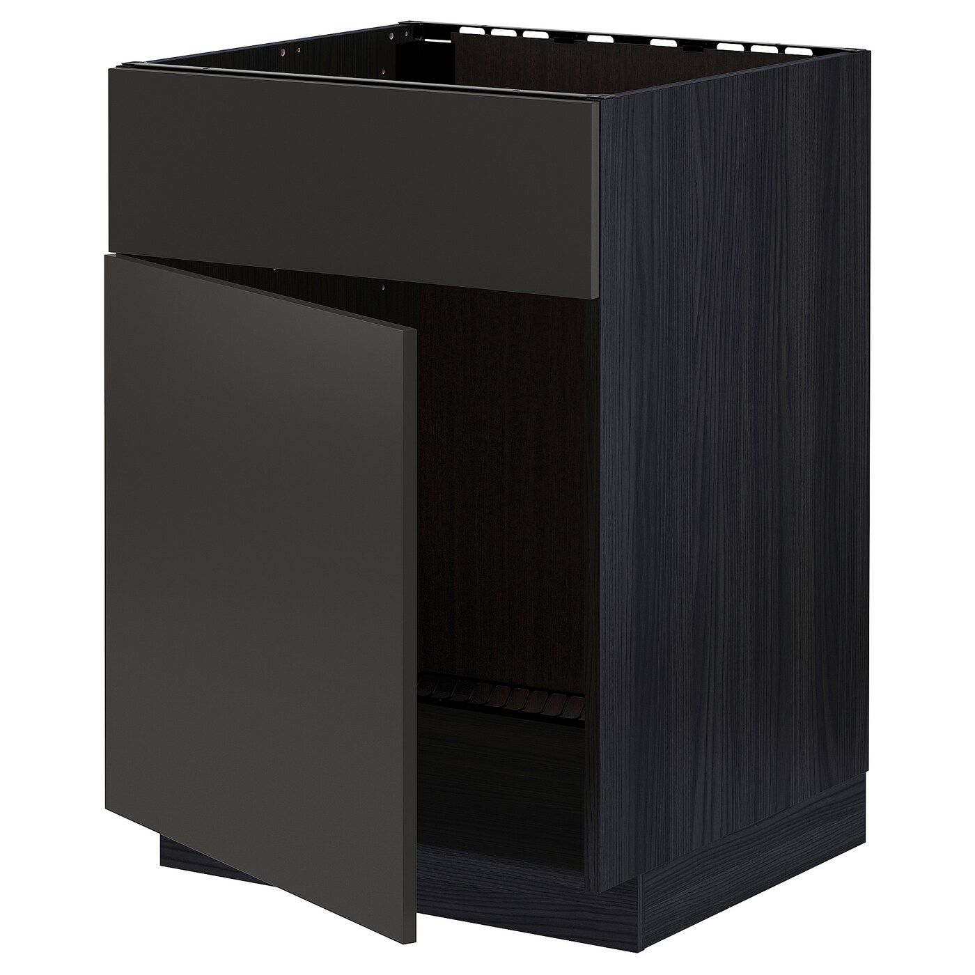 Напольный кухонный шкаф  - IKEA METOD, 88x62x20см, черный, МЕТОД ИКЕА