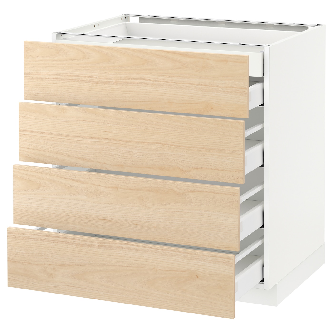 Напольный кухонный шкаф  - IKEA METOD MAXIMERA, 88x61,6x80см, белый/светло-коричневый, МЕТОД МАКСИМЕРА ИКЕА