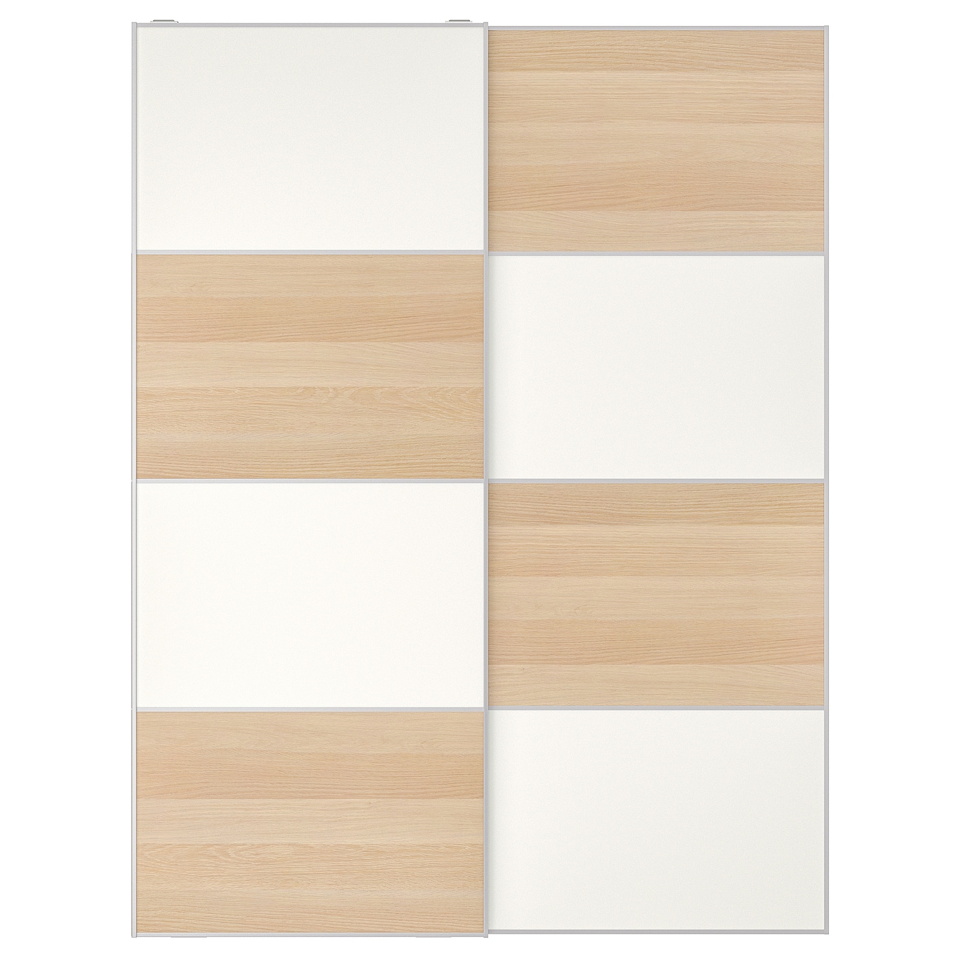 Пара раздвижных дверных рам - IKEA MEHAMN /МЕХАМН ИКЕА, 150х201 см, белый / бежевый