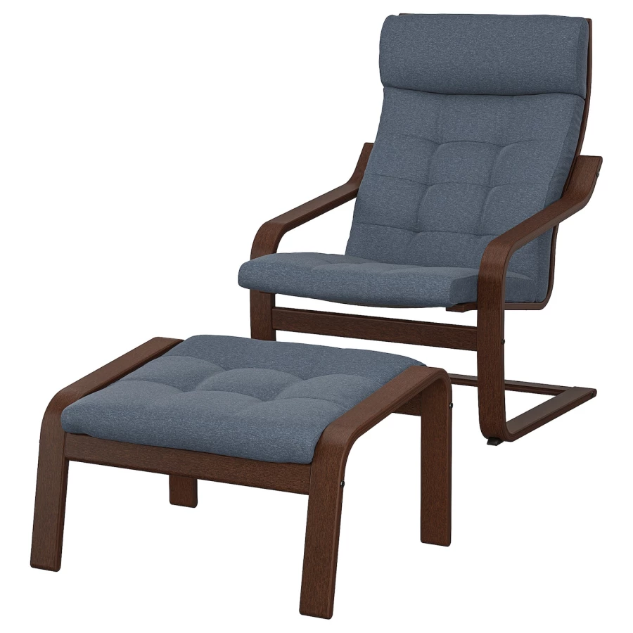Кресло-качалка - POÄNG / POАNG IKEA/  ПОЭНГ ИКЕА,  72х62 см, синий (изображение №1)