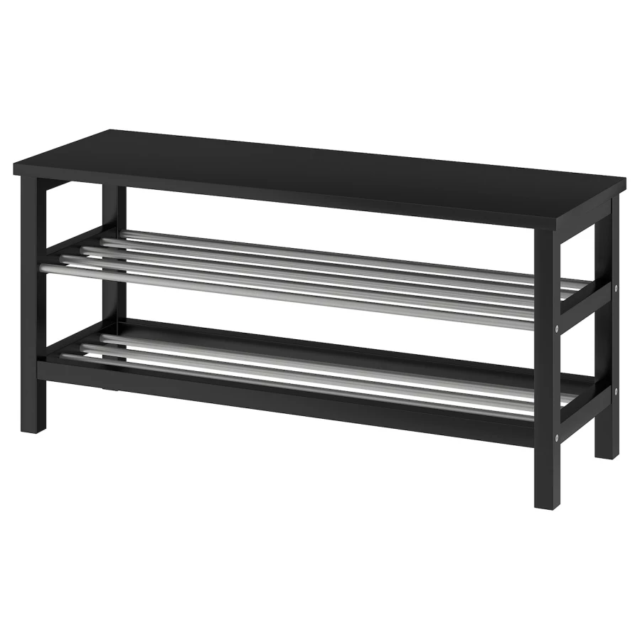 Скамейка с местом для обуви - TJUSIG IKEA/ЧУСИГ ИКЕА, 108x50 см, черный (изображение №1)