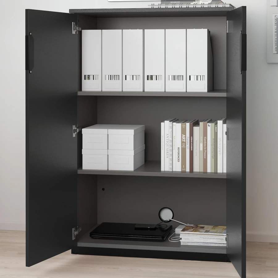 Шкаф для документов - IKEA GALANT/ГАЛАНТ ИКЕА, 120х45х80 см, черный (изображение №4)