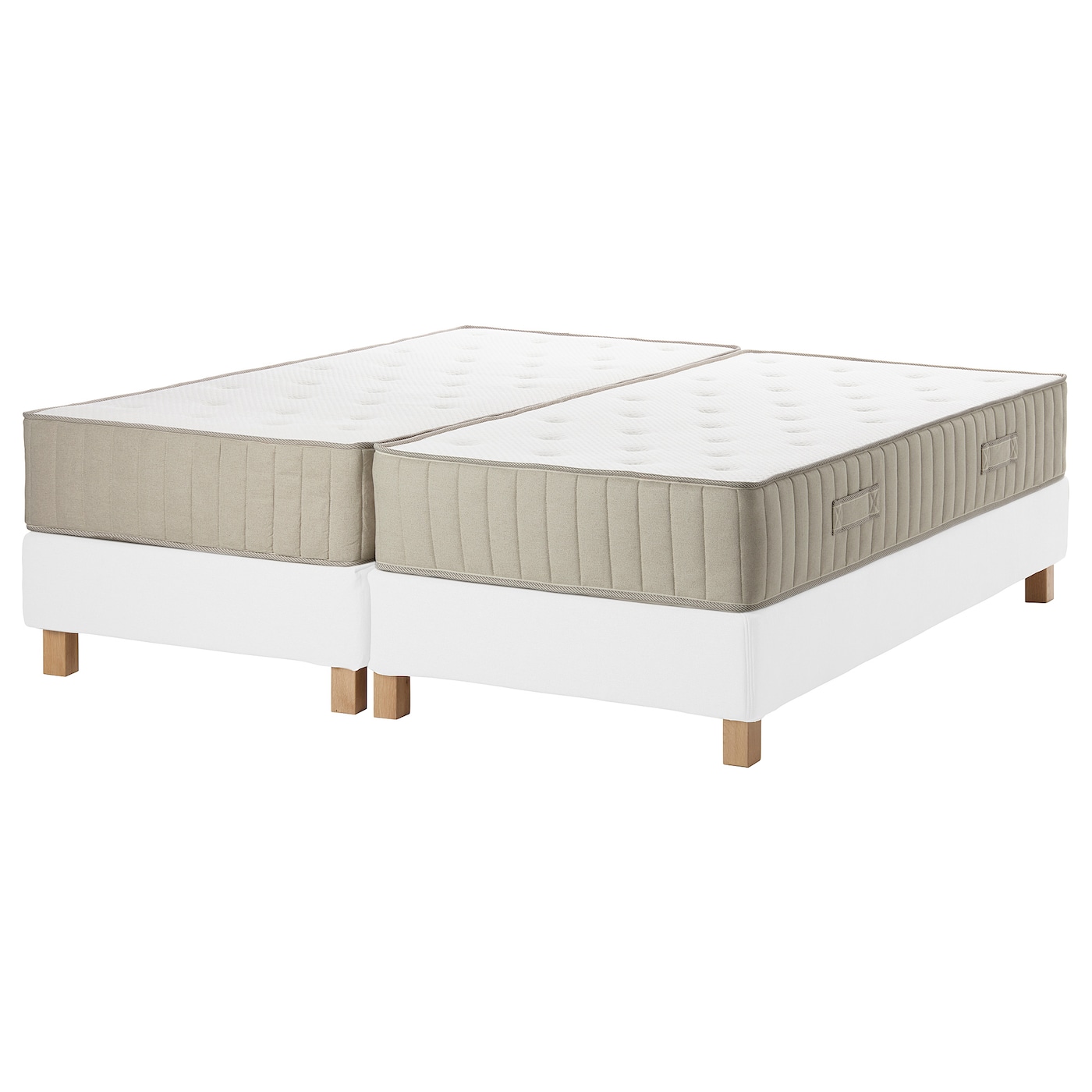 Континентальная кровать - IKEA ESPEVÄR/VATNESTRÖM/ESPEVAR/VATNESTROM, 200х180 см, матрас средней-жесткий, белый, ЭСПЕВАР/ВАТНЕСТРЁМ/ВАТНЕСТРЕМ ИКЕА